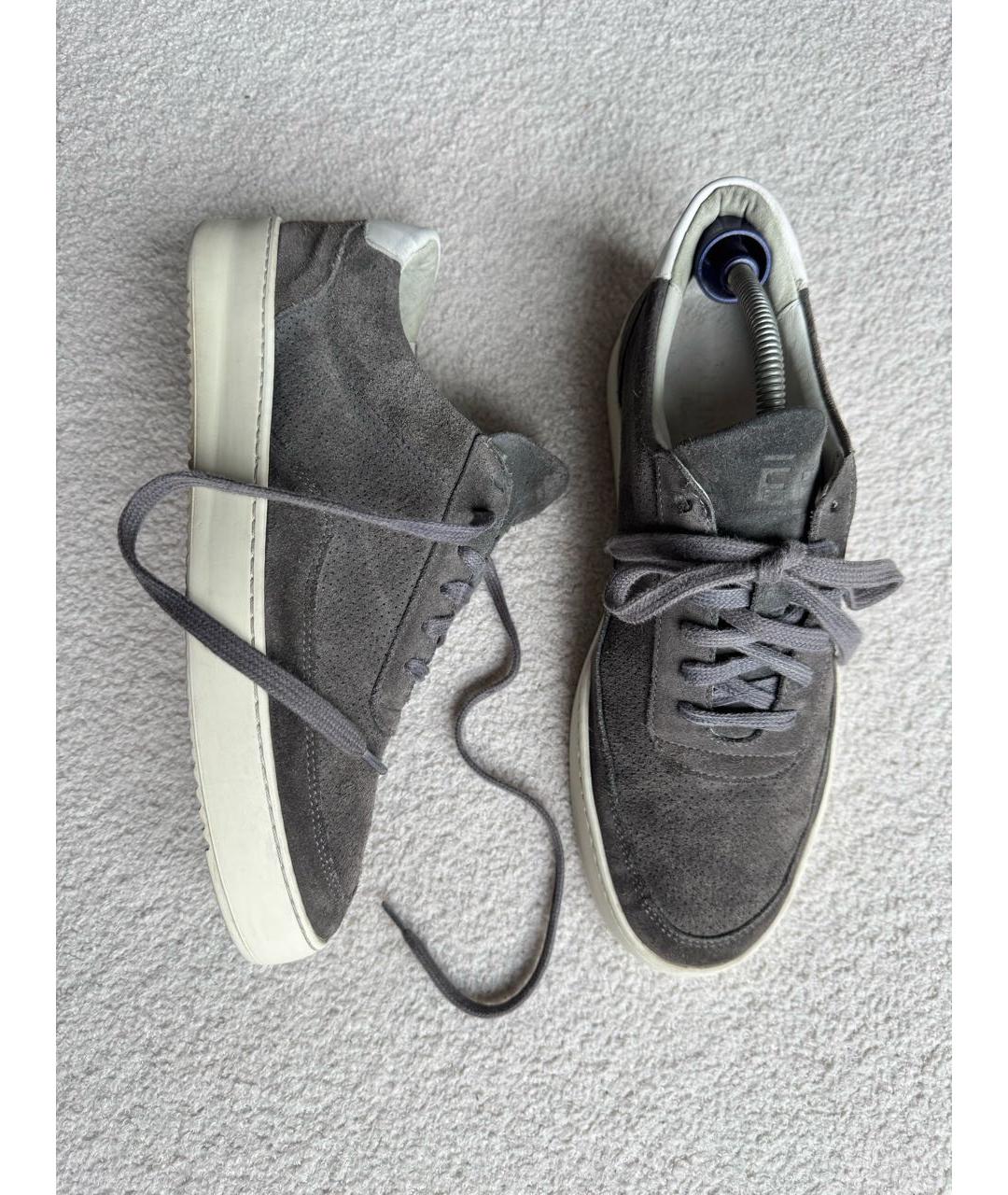 Filling pieces Серые замшевые низкие кроссовки / кеды, фото 3