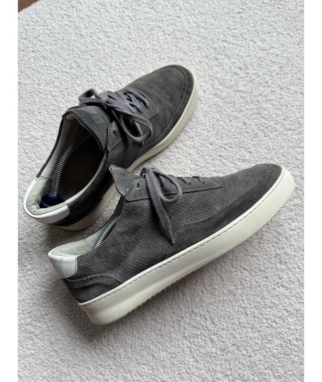 Filling pieces Серые замшевые низкие кроссовки / кеды, фото 9