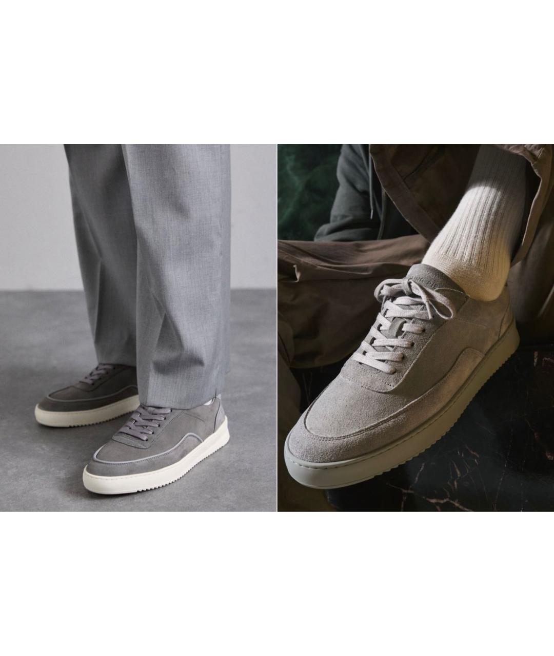 Filling pieces Серые замшевые низкие кроссовки / кеды, фото 6