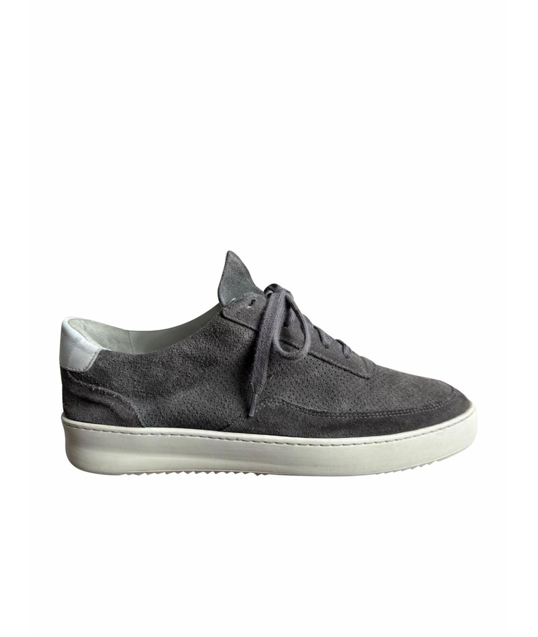 Filling pieces Серые замшевые низкие кроссовки / кеды, фото 1