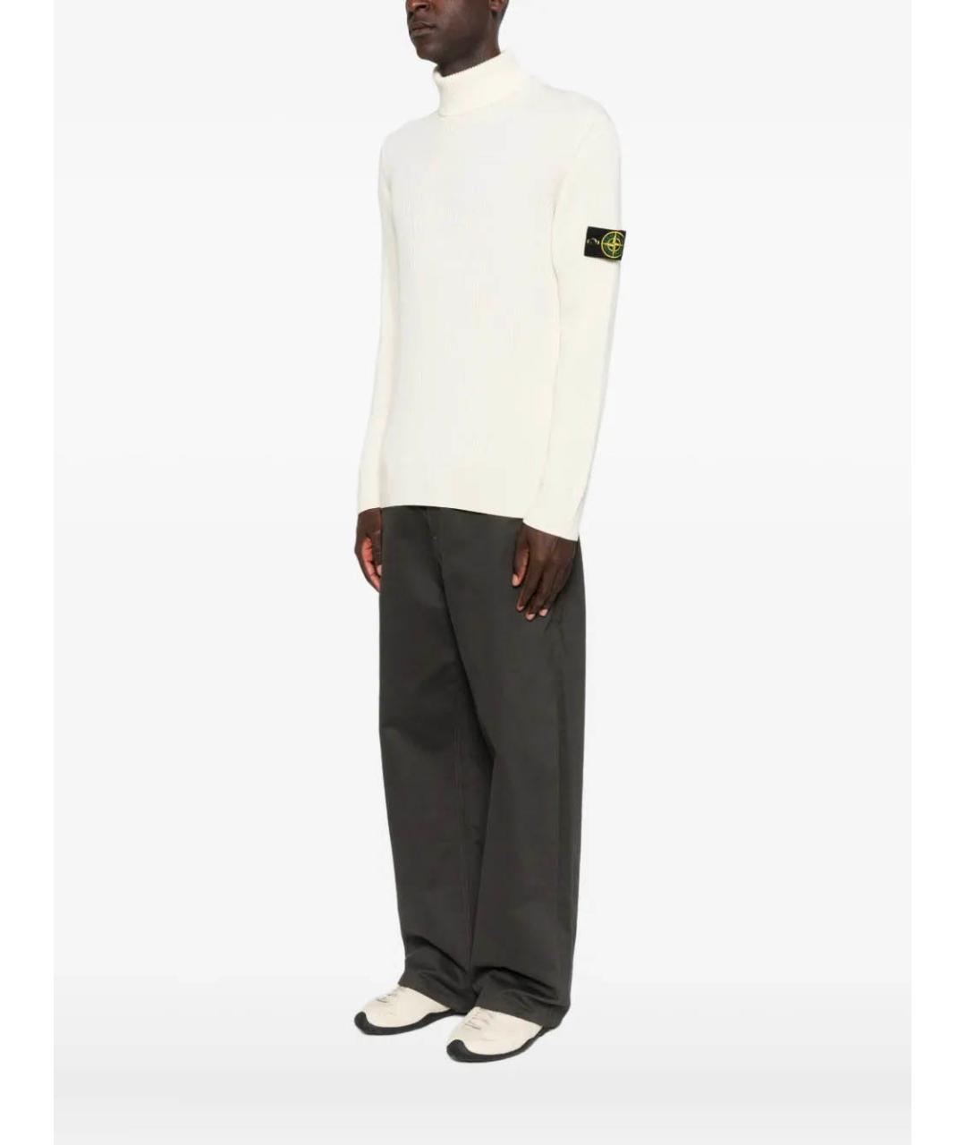 STONE ISLAND Белый шерстяной джемпер / свитер, фото 3