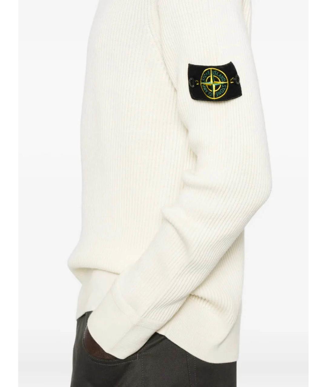STONE ISLAND Белый шерстяной джемпер / свитер, фото 5