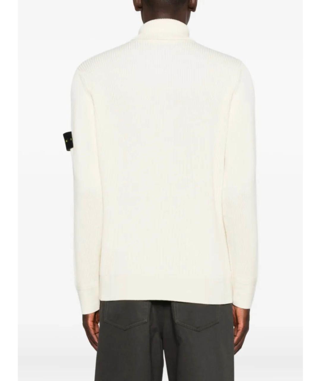 STONE ISLAND Белый шерстяной джемпер / свитер, фото 4