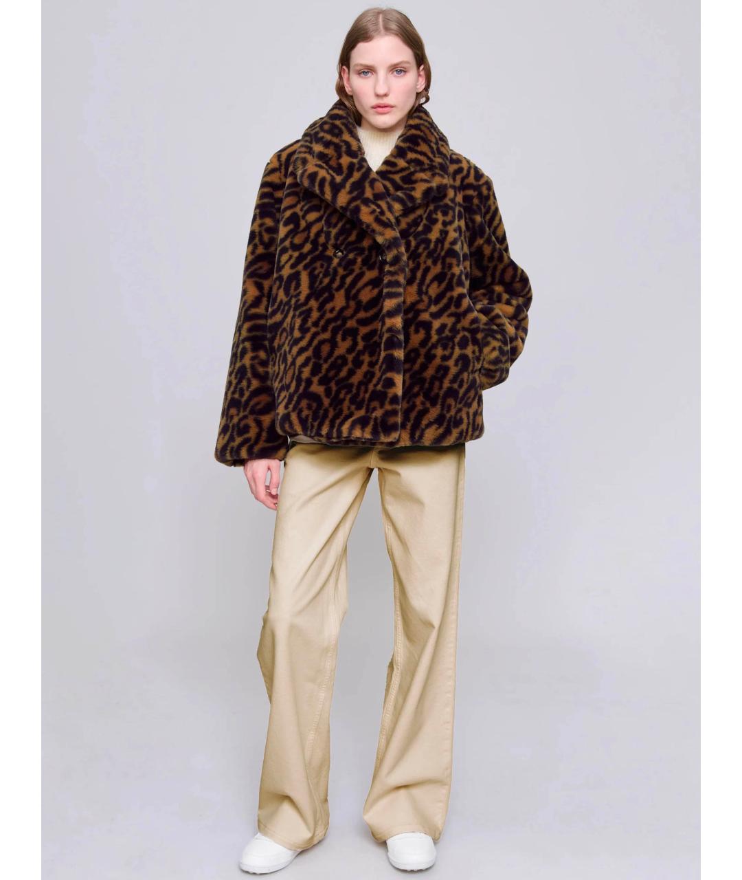A.P.C. Коричневая полиэстеровая дубленка, фото 4