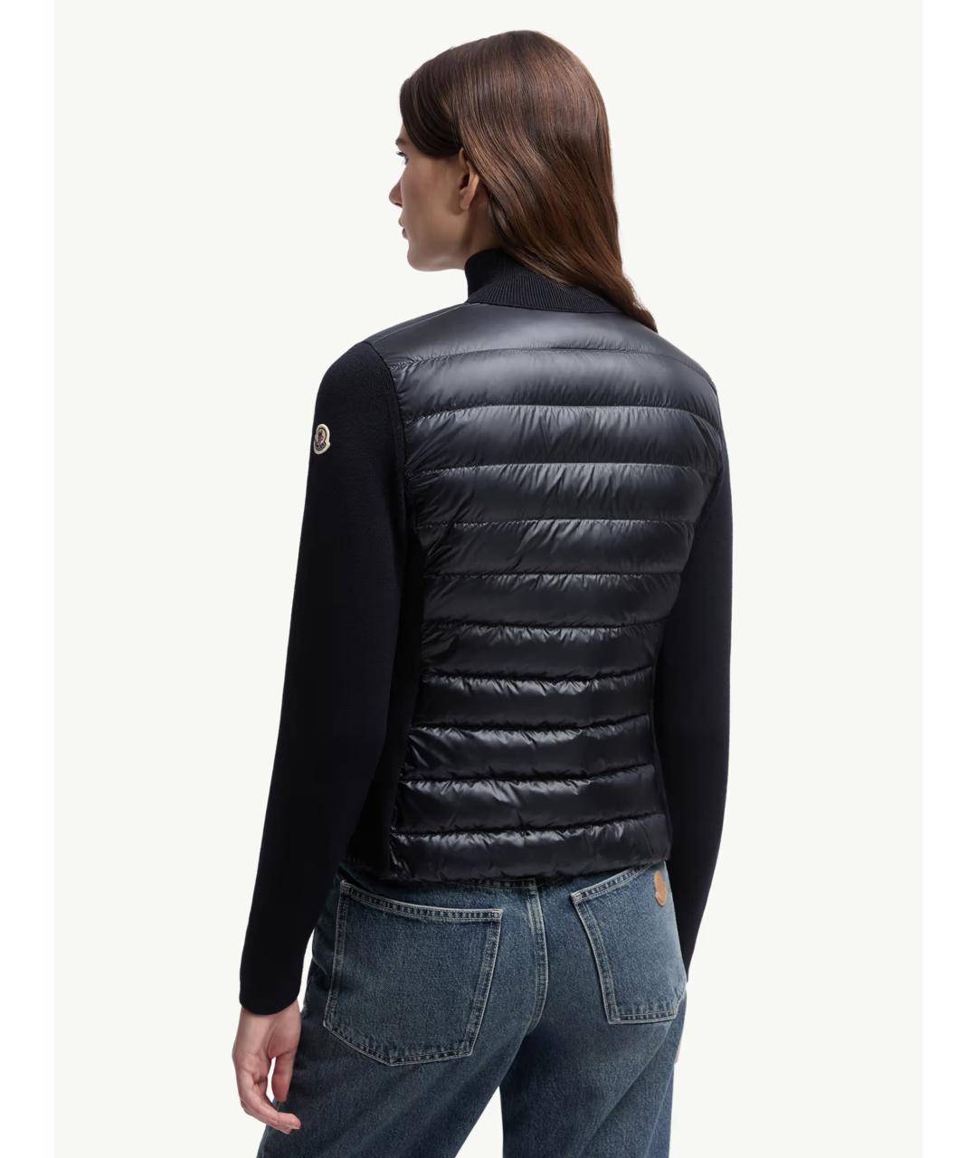 MONCLER Темно-синий полиамидовый кардиган, фото 4