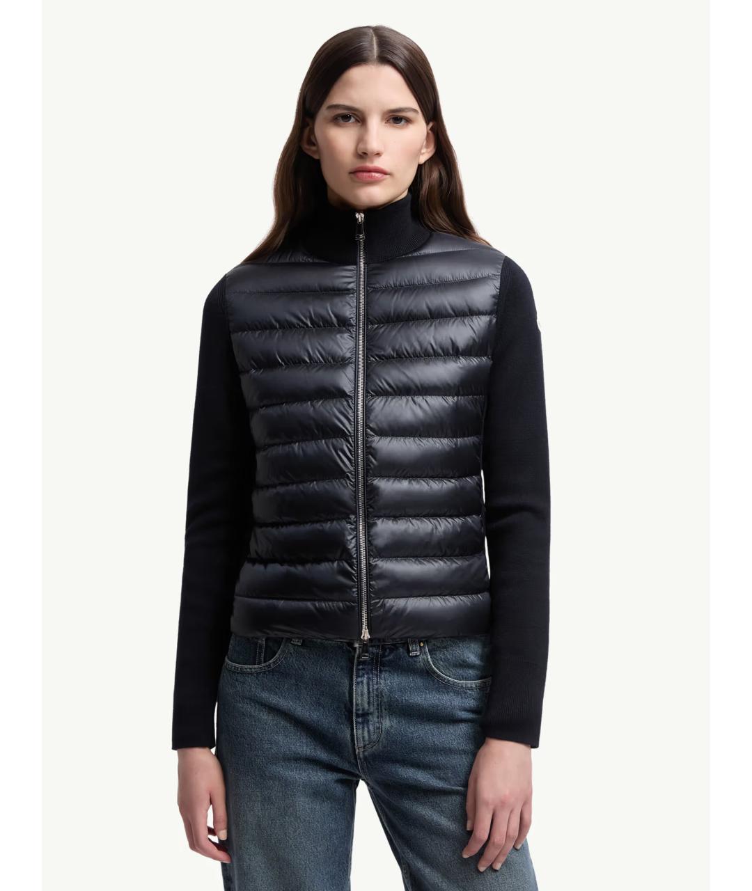 MONCLER Темно-синий полиамидовый кардиган, фото 3