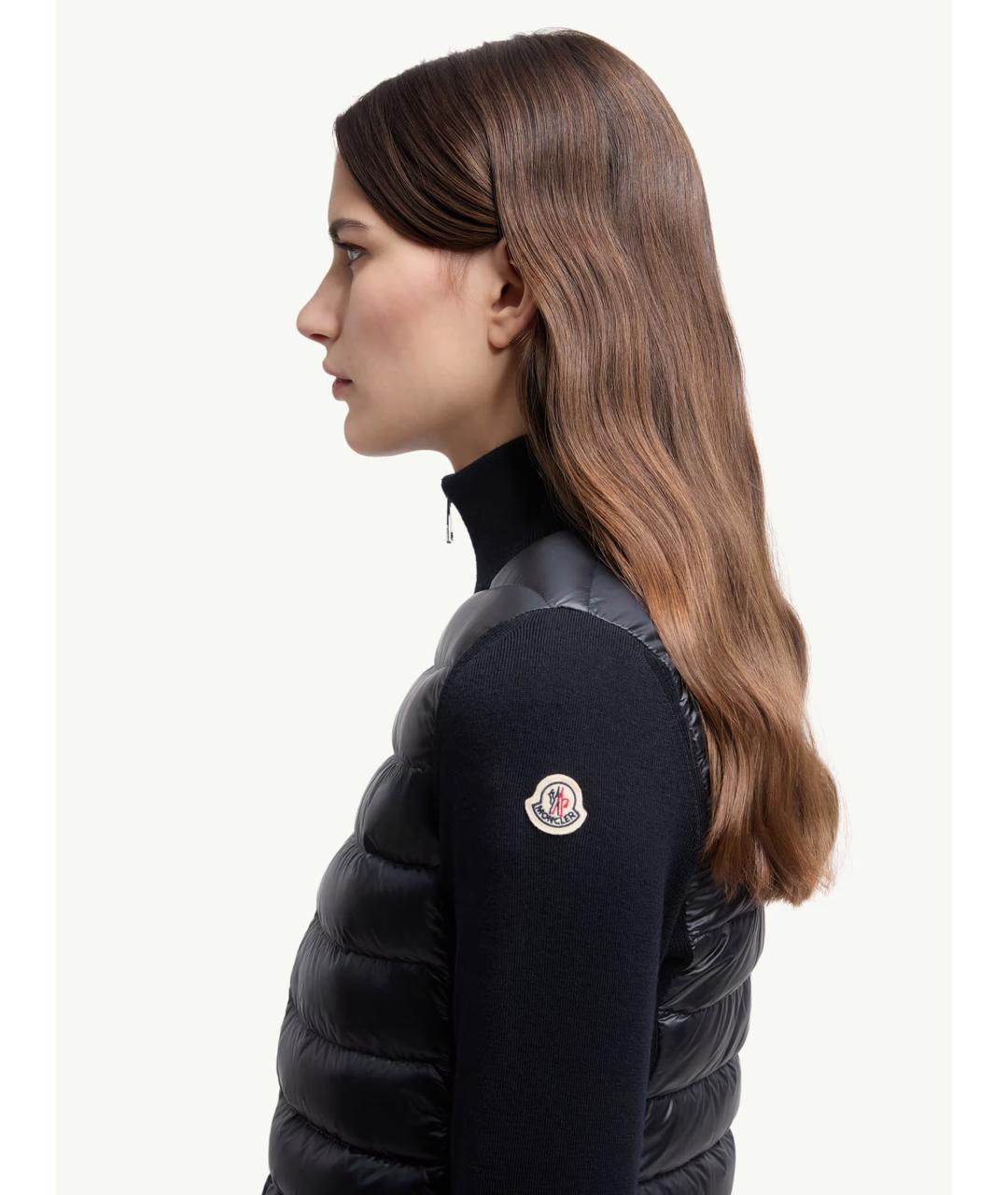 MONCLER Темно-синий полиамидовый кардиган, фото 6