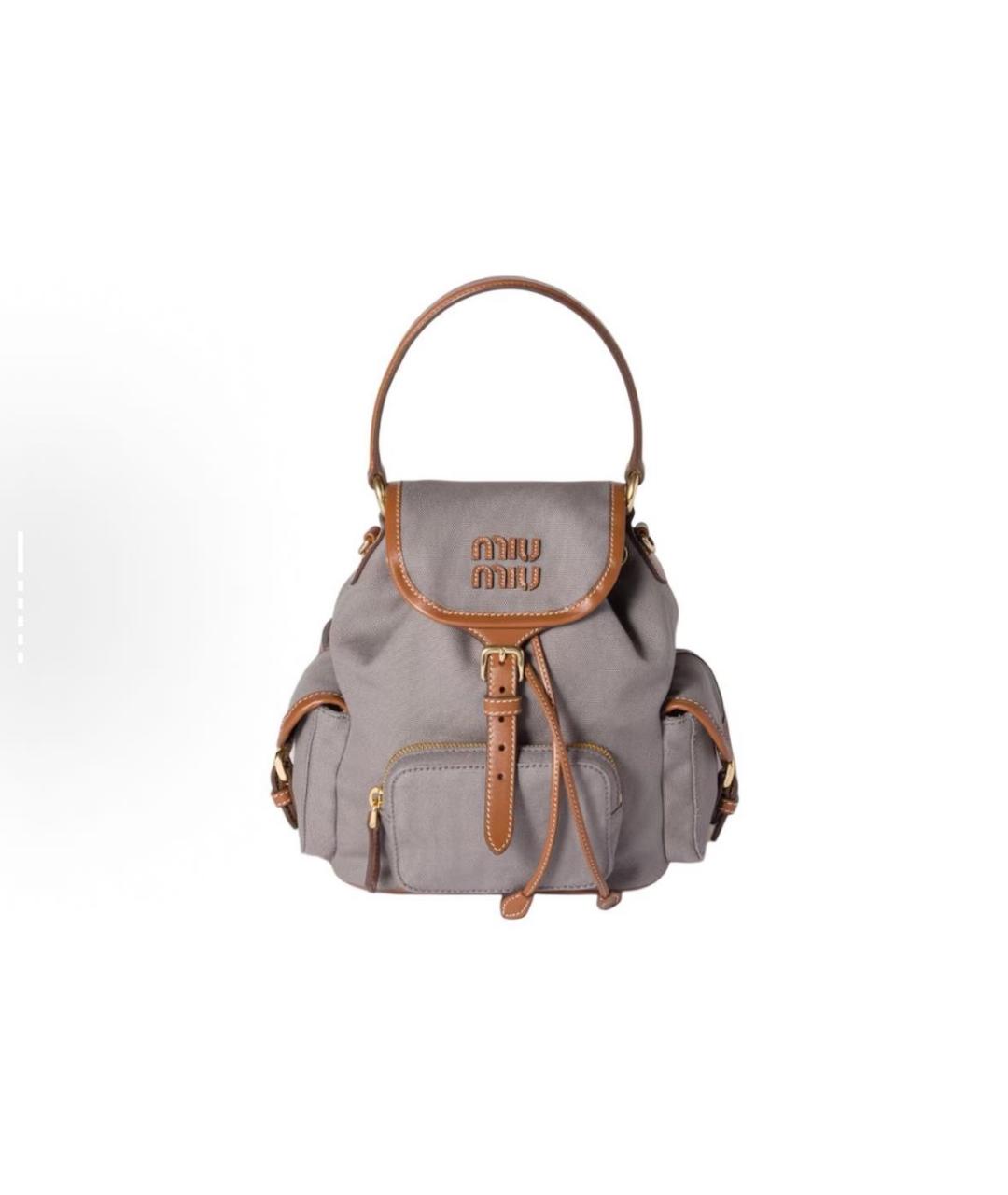 MIU MIU Антрацитовый рюкзак, фото 4