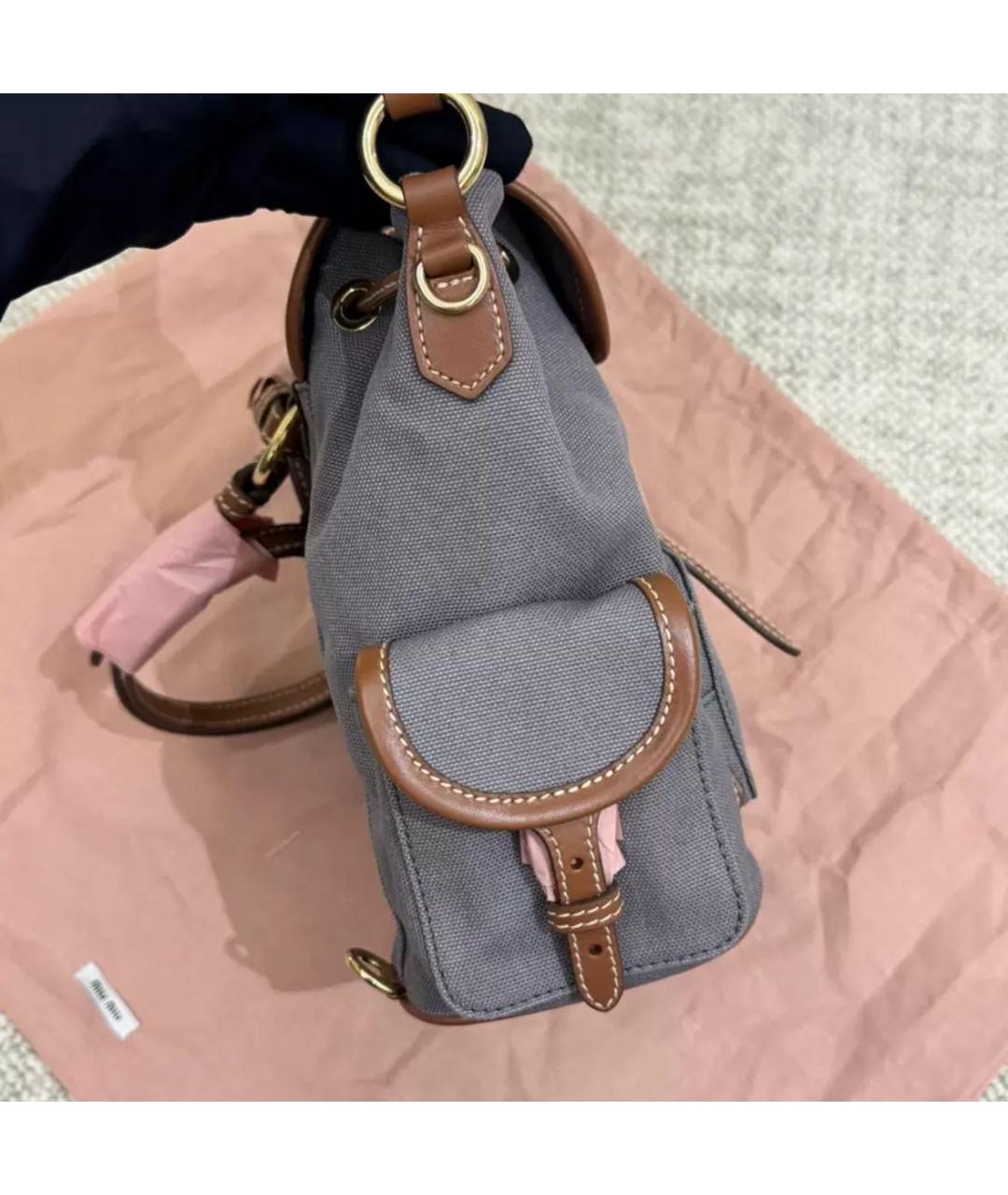 MIU MIU Антрацитовый рюкзак, фото 3