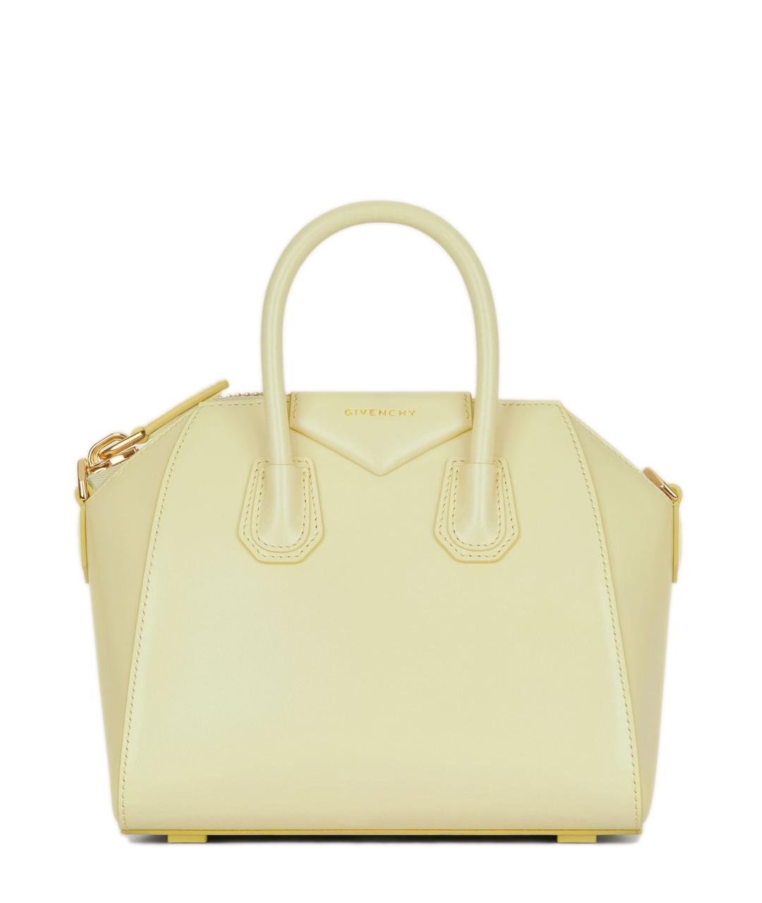 GIVENCHY Желтая кожаная сумка тоут, фото 1