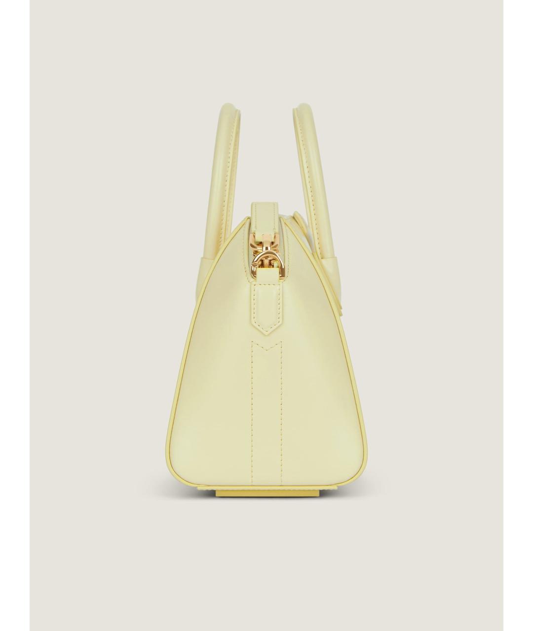 GIVENCHY Желтая кожаная сумка тоут, фото 3