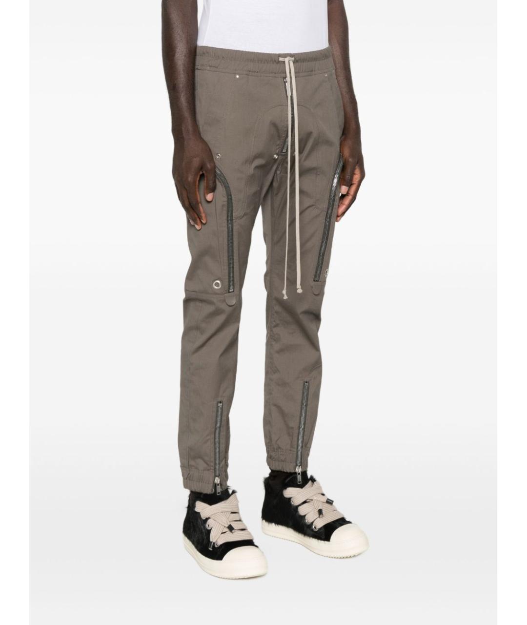 RICK OWENS Серые хлопковые повседневные брюки, фото 3