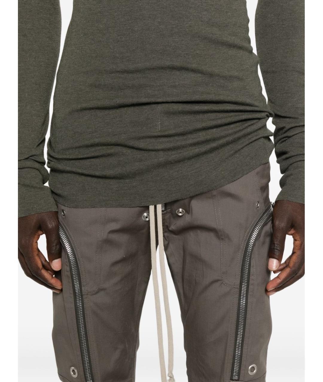 RICK OWENS Серые хлопковые повседневные брюки, фото 5