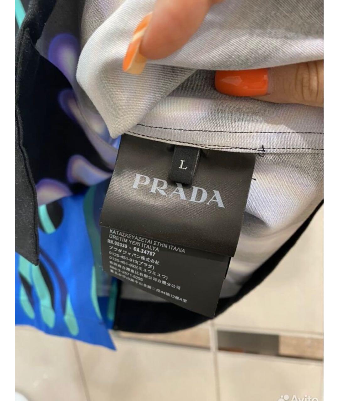 PRADA Мульти хлопковая кэжуал рубашка, фото 5