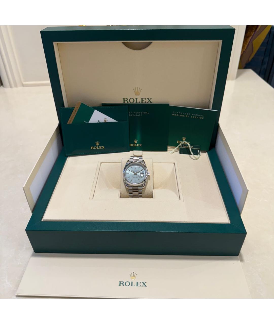 ROLEX Серебряные платиновые часы, фото 3