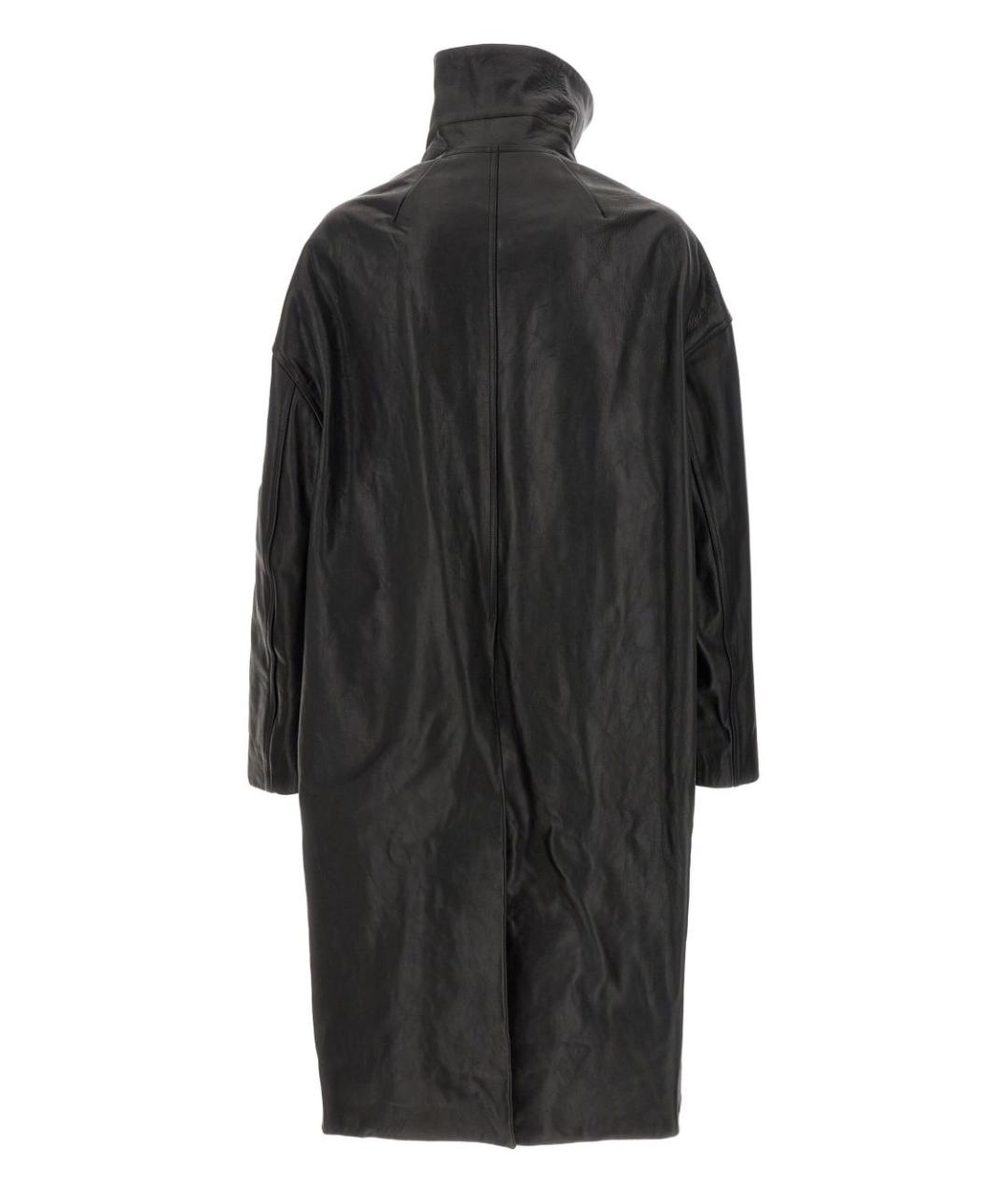 RICK OWENS Черное кожаное пальто, фото 2