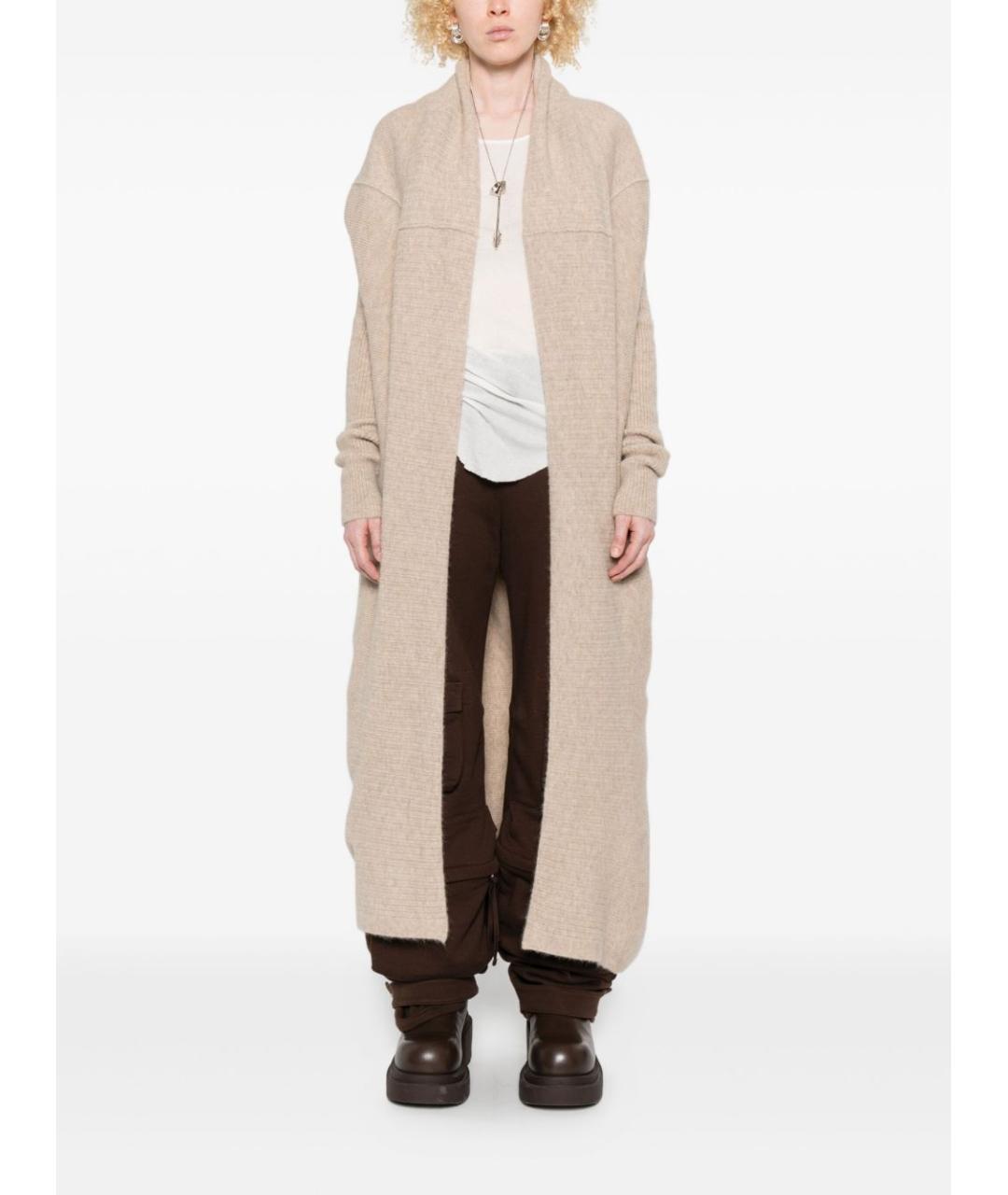 RICK OWENS Бежевый шерстяной кардиган, фото 2