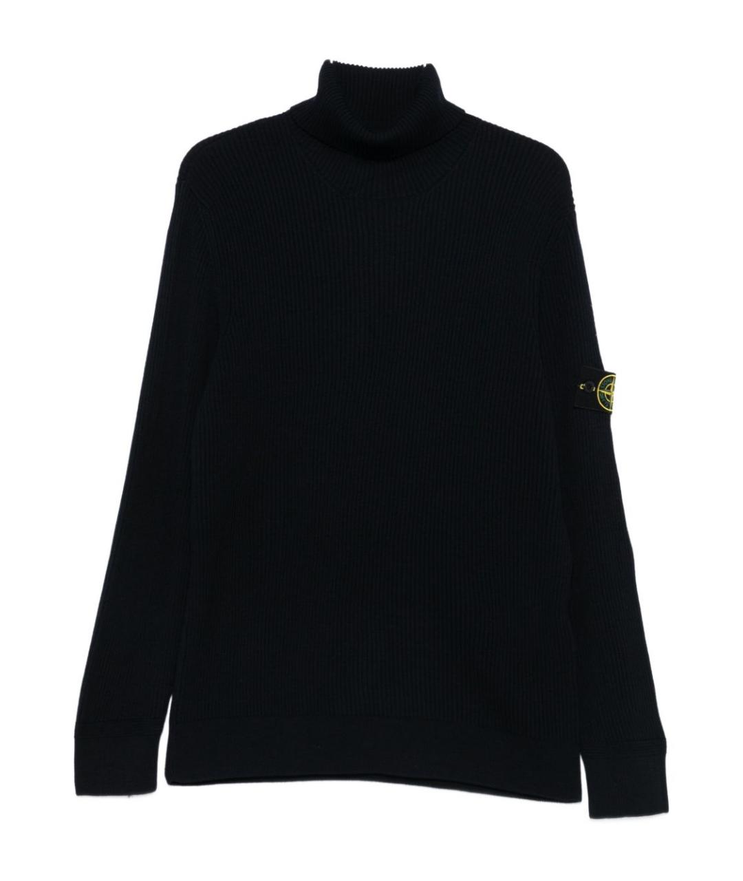 STONE ISLAND Темно-синий шерстяной джемпер / свитер, фото 1