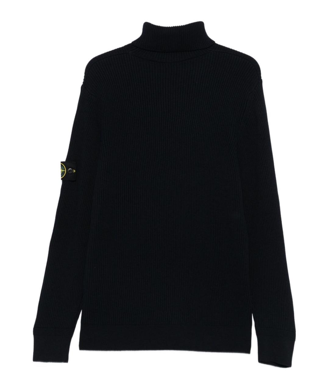 STONE ISLAND Темно-синий шерстяной джемпер / свитер, фото 2