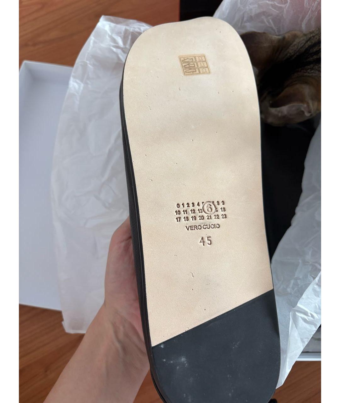 MM6 MAISON MARGIELA Черные кожаные туфли, фото 7