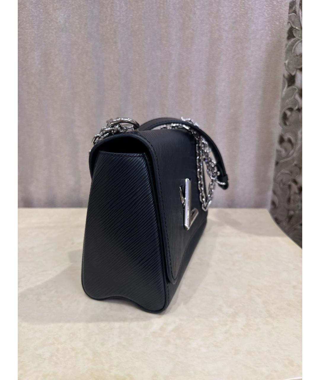 LOUIS VUITTON Черная кожаная сумка через плечо, фото 2
