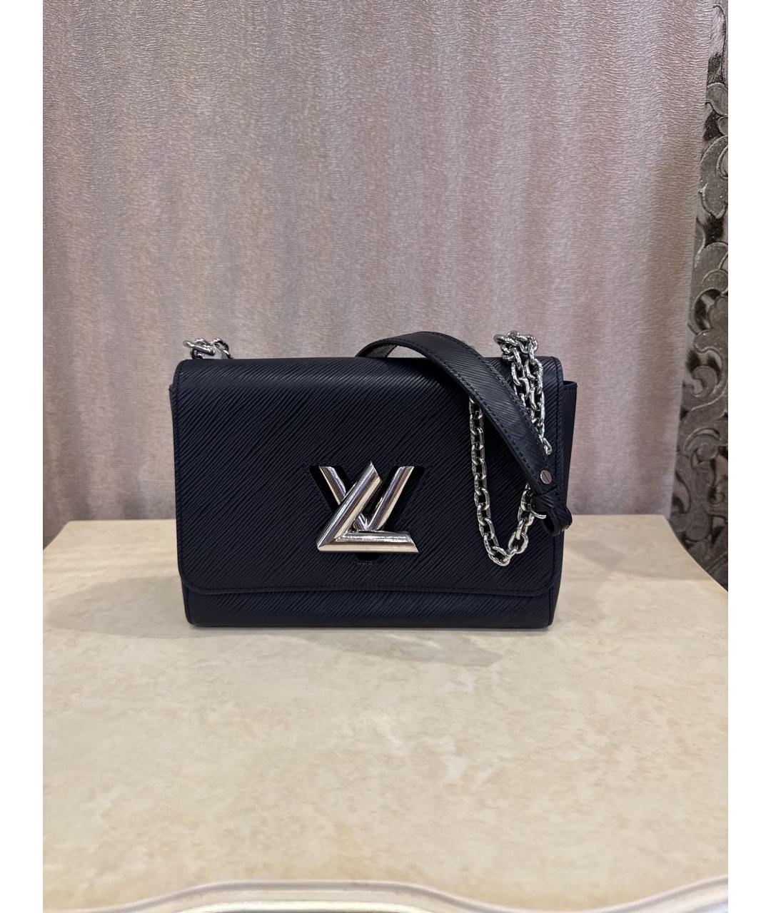 LOUIS VUITTON Черная кожаная сумка через плечо, фото 7
