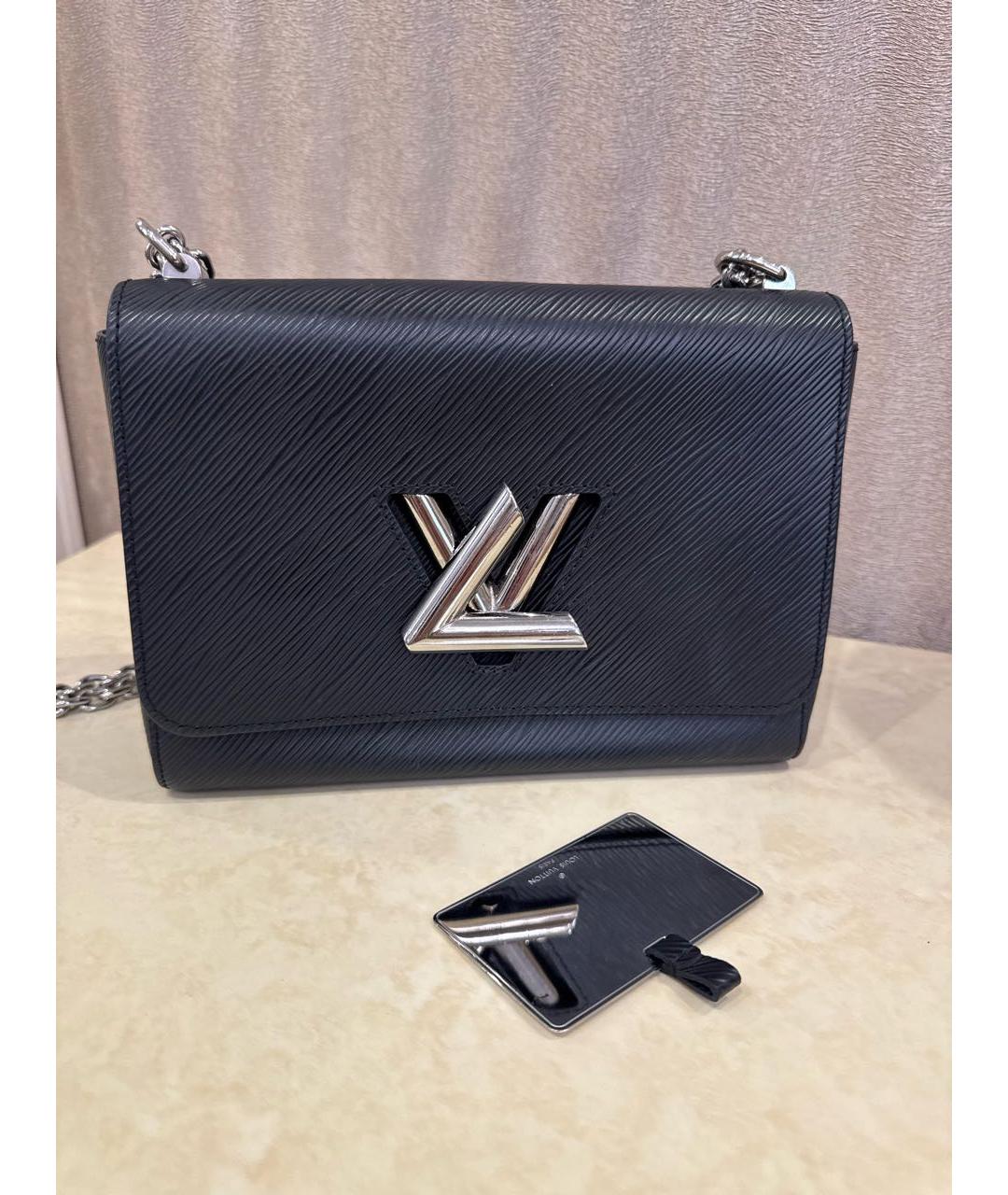 LOUIS VUITTON Черная кожаная сумка через плечо, фото 6