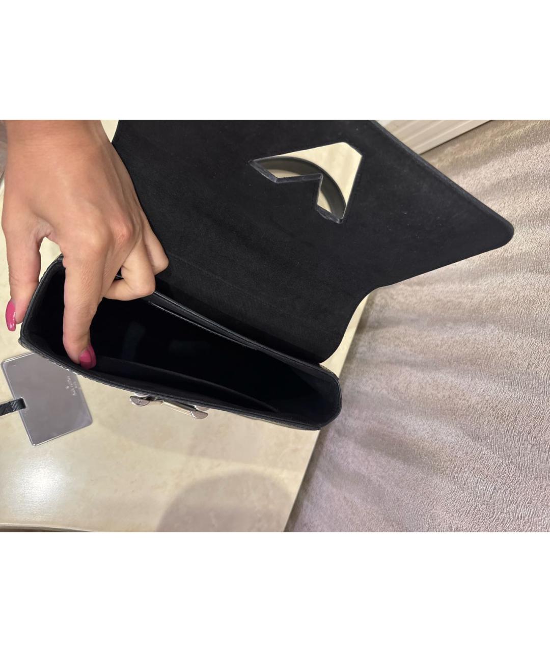 LOUIS VUITTON Черная кожаная сумка через плечо, фото 4