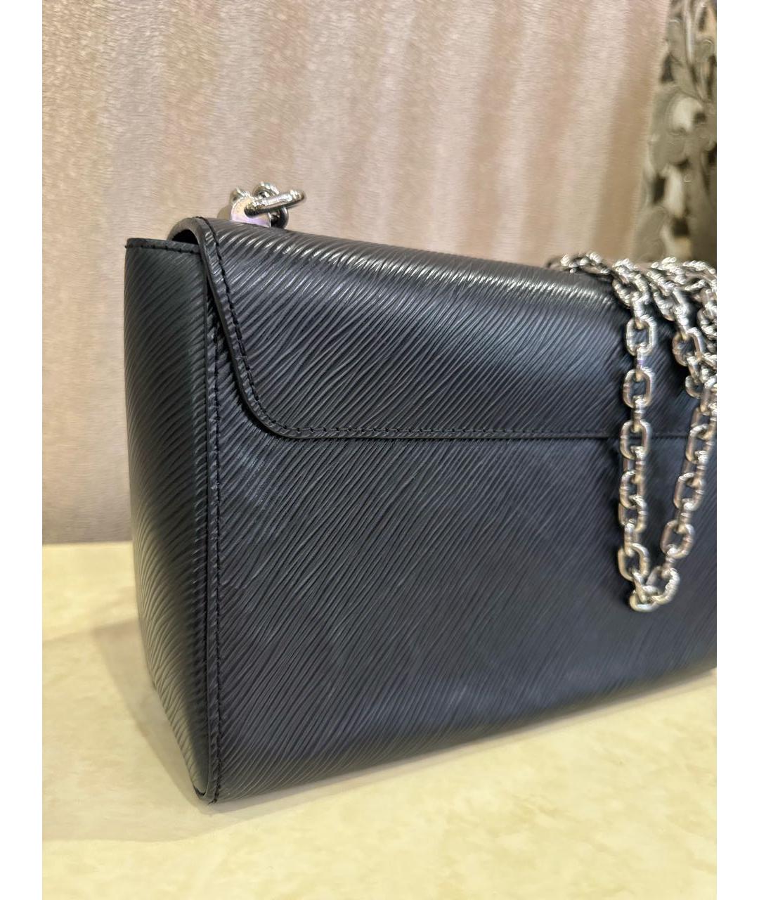 LOUIS VUITTON Черная кожаная сумка через плечо, фото 5
