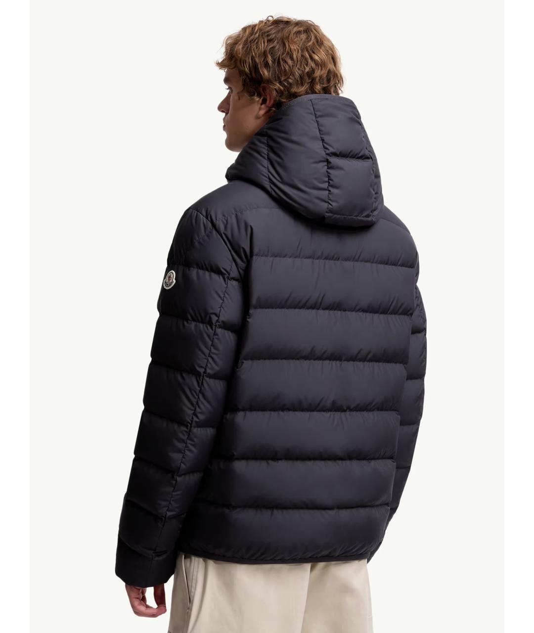 MONCLER Темно-синий полиэстеровый пуховик, фото 4