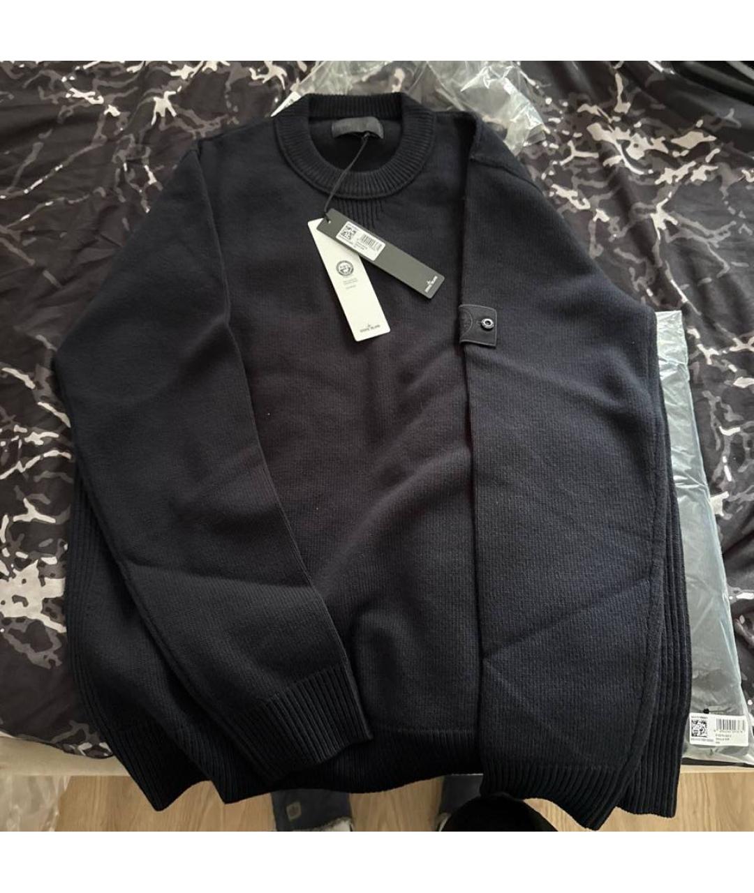 STONE ISLAND Черный шерстяной джемпер / свитер, фото 3