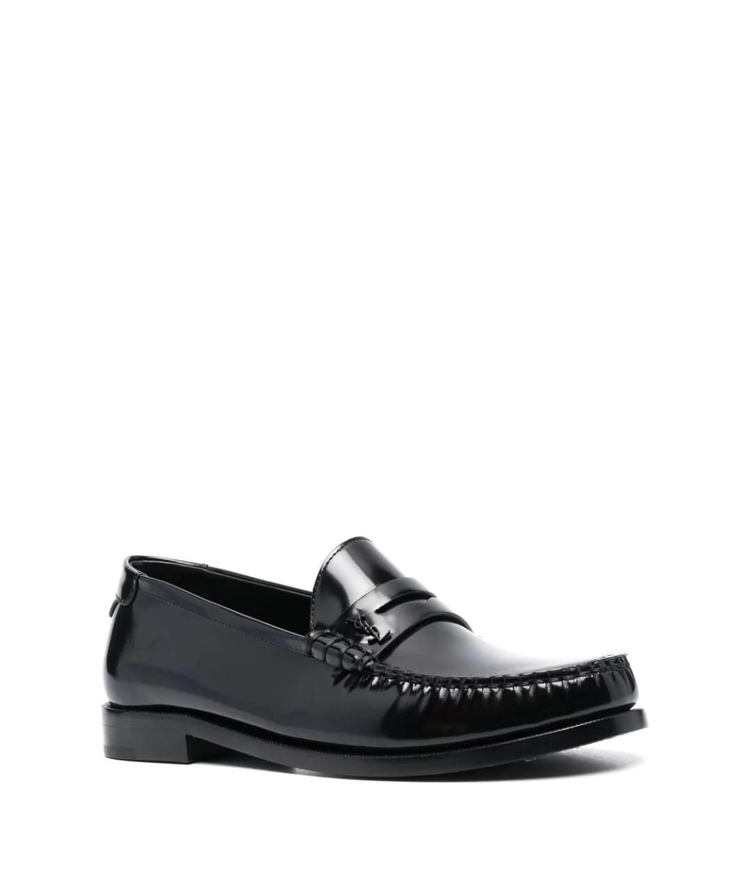 SAINT LAURENT Черные лоферы из лакированной кожи, фото 2