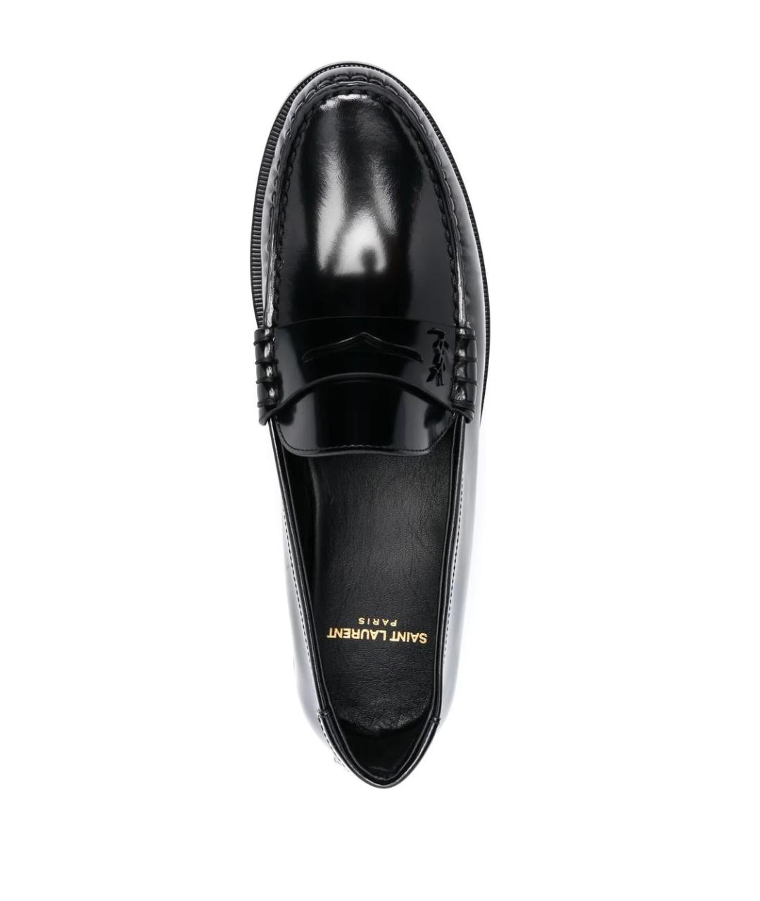 SAINT LAURENT Черные лоферы из лакированной кожи, фото 4