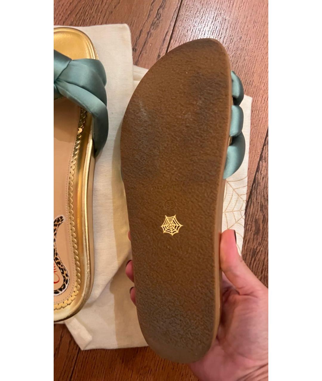 CHARLOTTE OLYMPIA Бирюзовые шлепанцы, фото 4