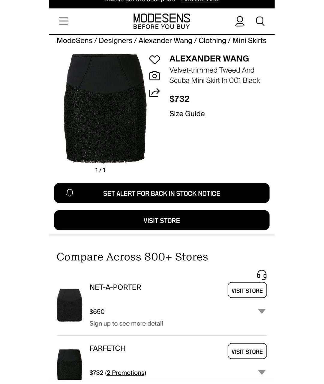 ALEXANDER WANG Черный костюм с юбками, фото 8
