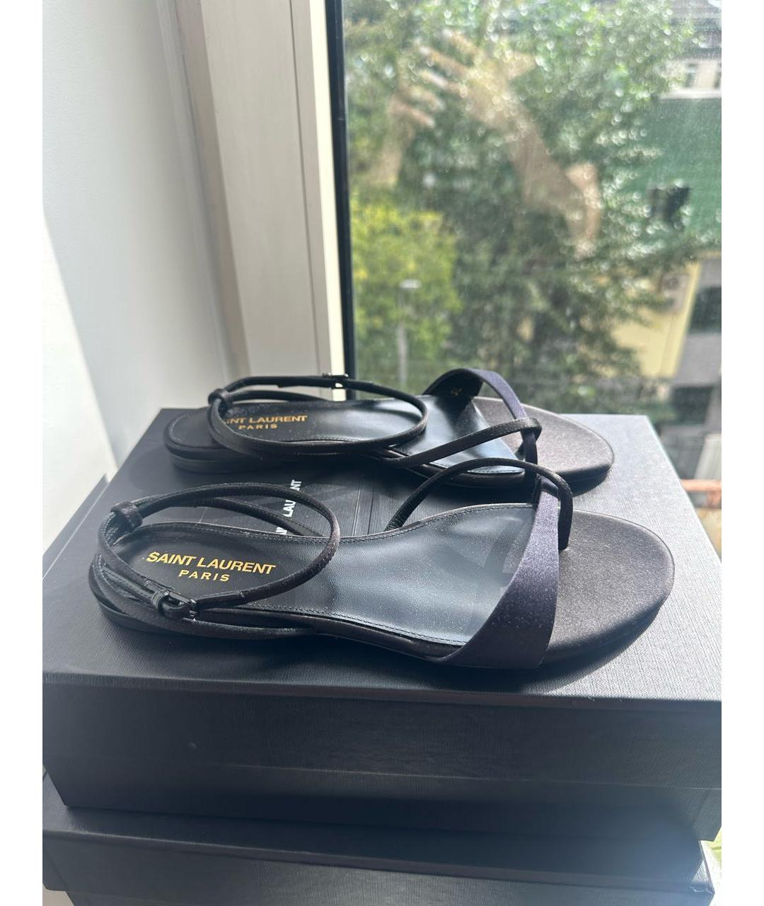 SAINT LAURENT Черные босоножки, фото 2