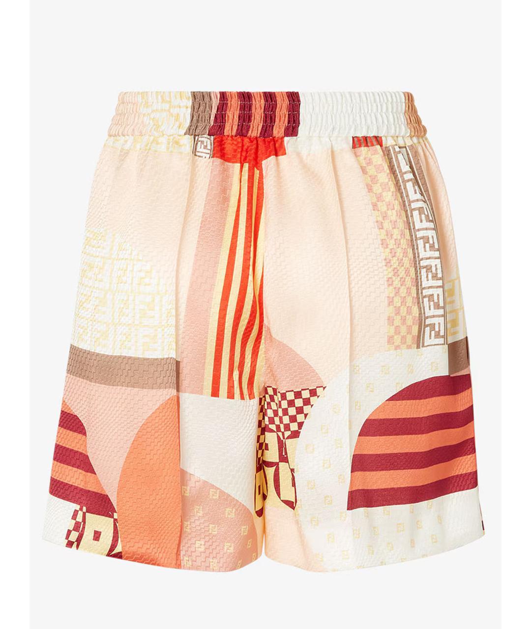 FENDI Мульти шелковые шорты, фото 3