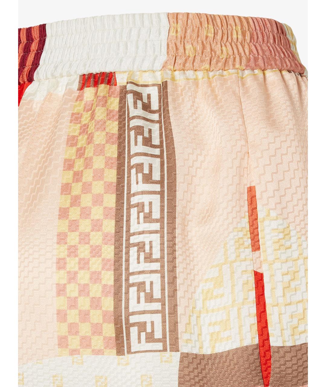 FENDI Мульти шелковые шорты, фото 4
