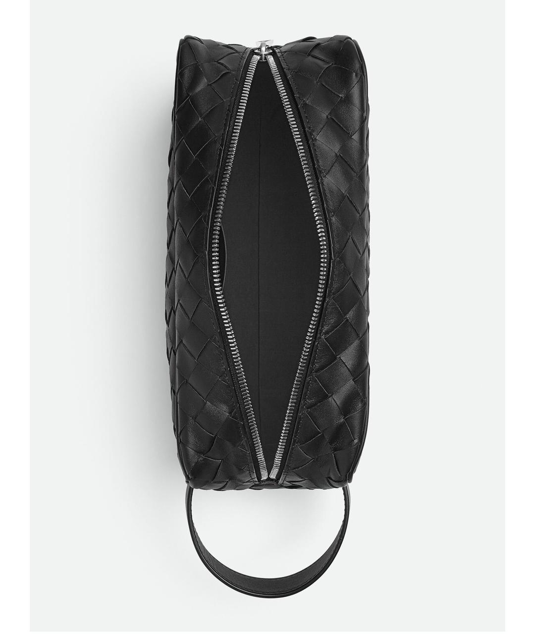 BOTTEGA VENETA Черная кожаная барсетка, фото 4