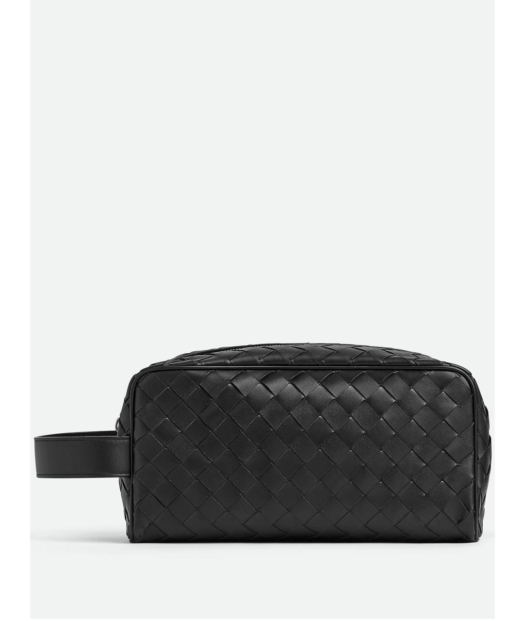BOTTEGA VENETA Черная кожаная барсетка, фото 2