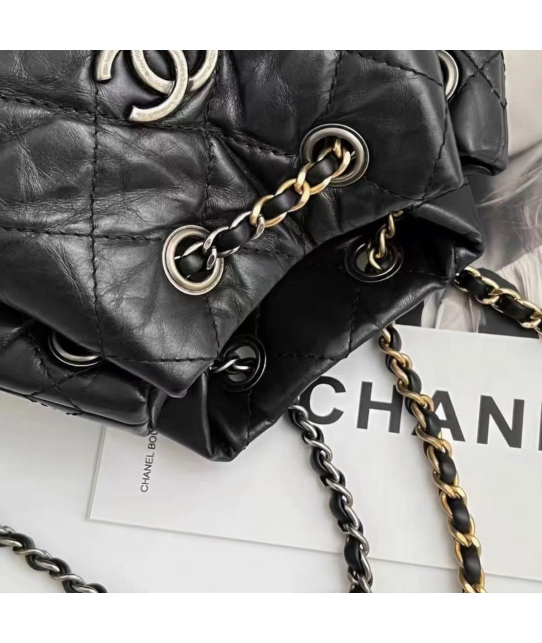 CHANEL Черный кожаный рюкзак, фото 6