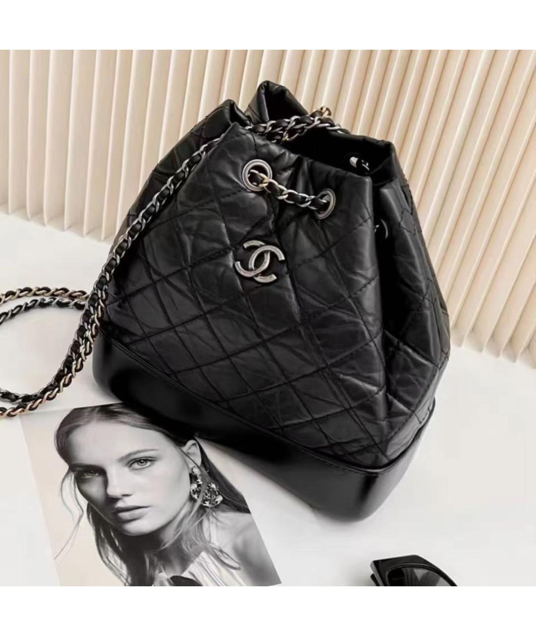 CHANEL Черный кожаный рюкзак, фото 8