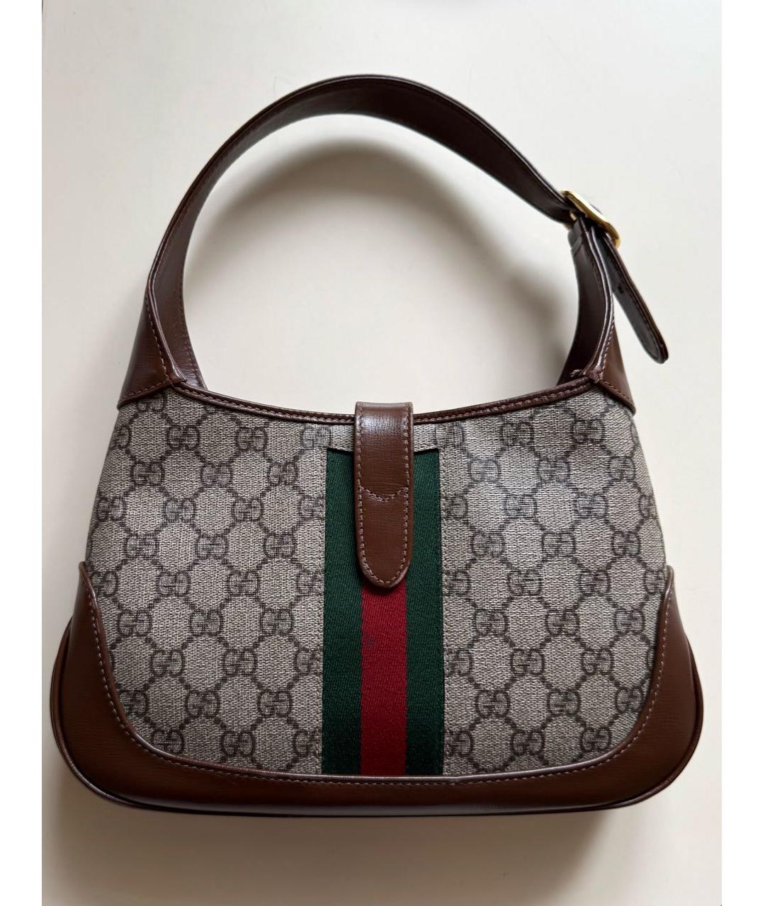 GUCCI Коричневая кожаная сумка через плечо, фото 3