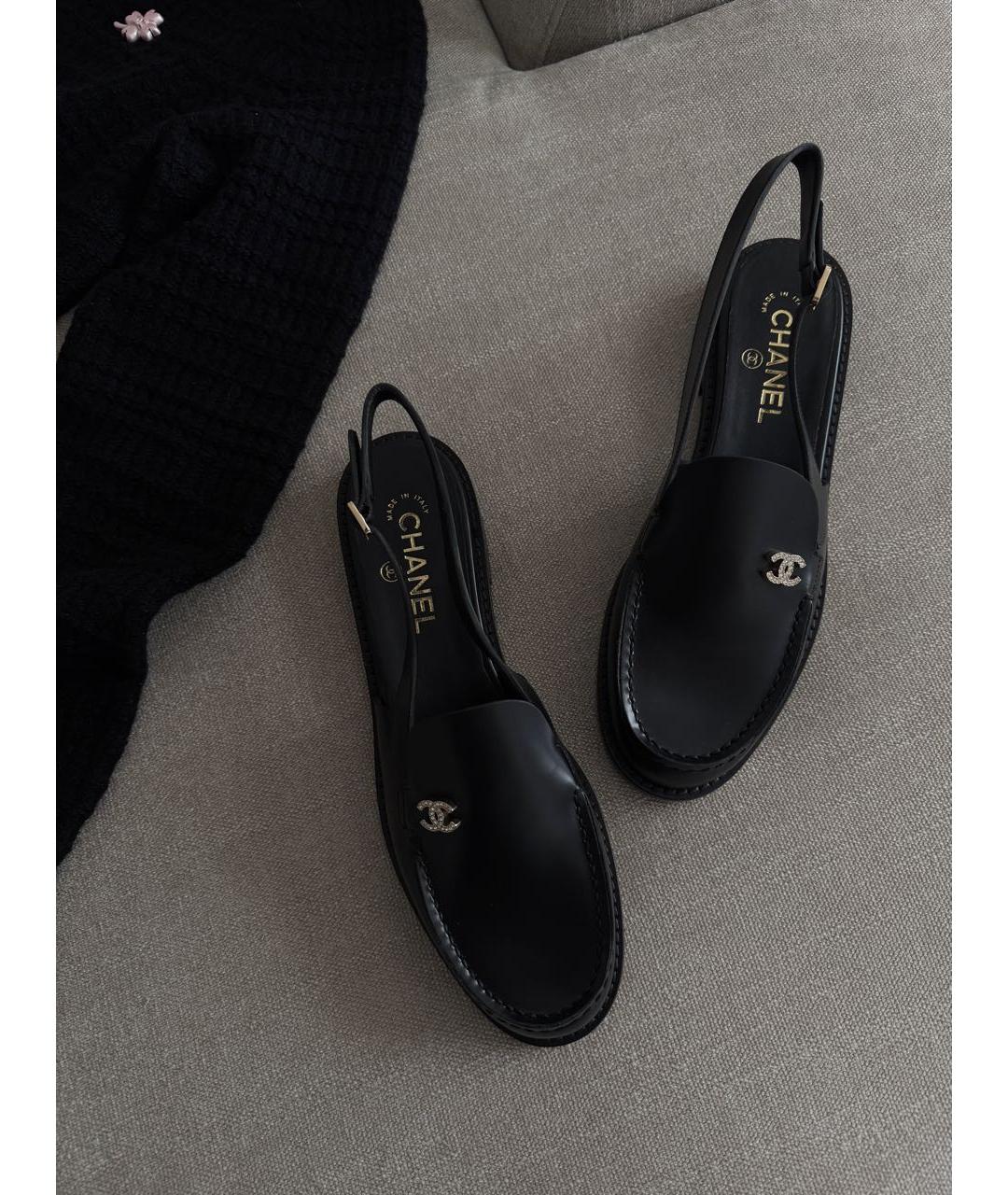 CHANEL Черные кожаные мюли, фото 3
