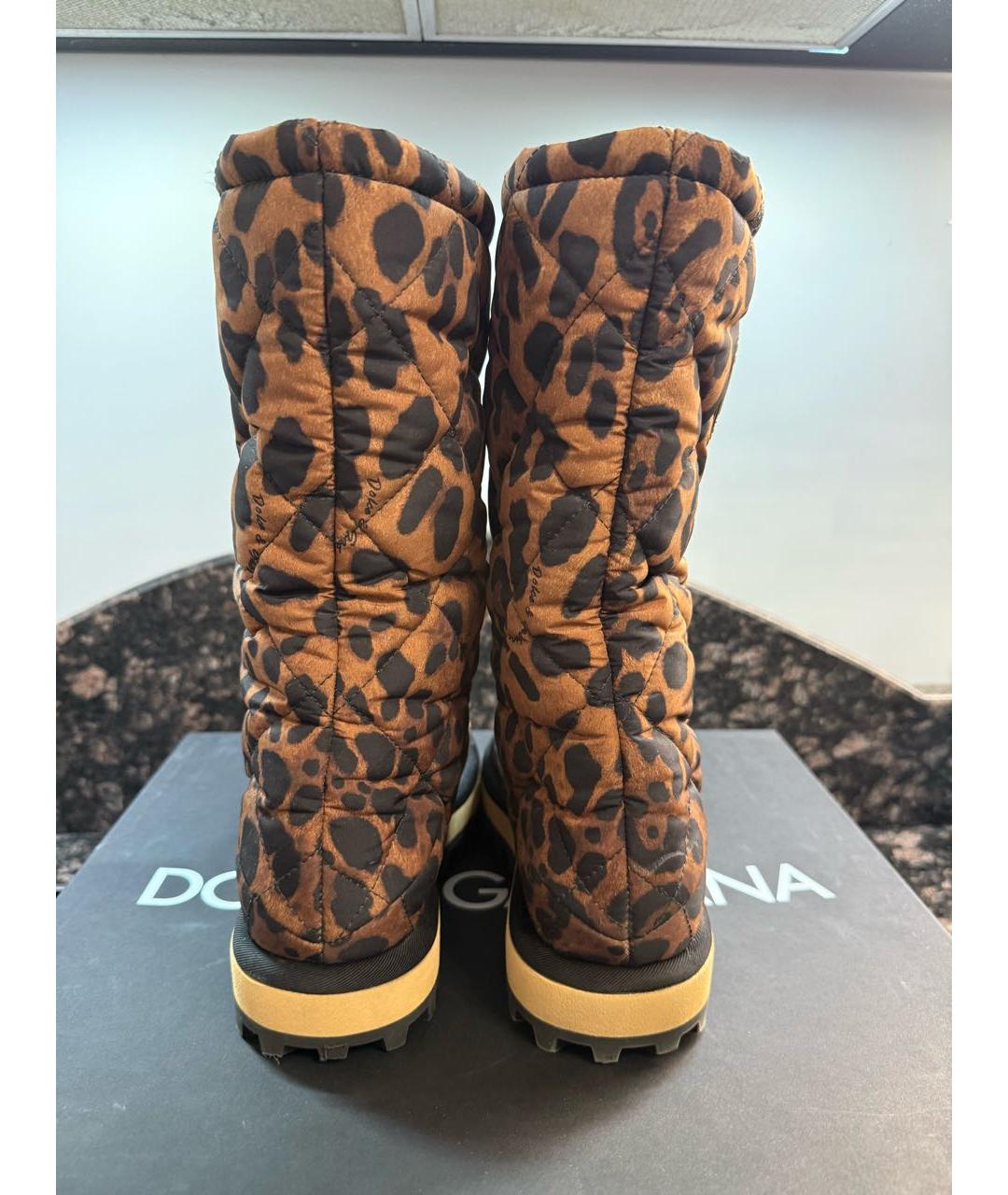 DOLCE&GABBANA Коричневые текстильные сапоги, фото 3