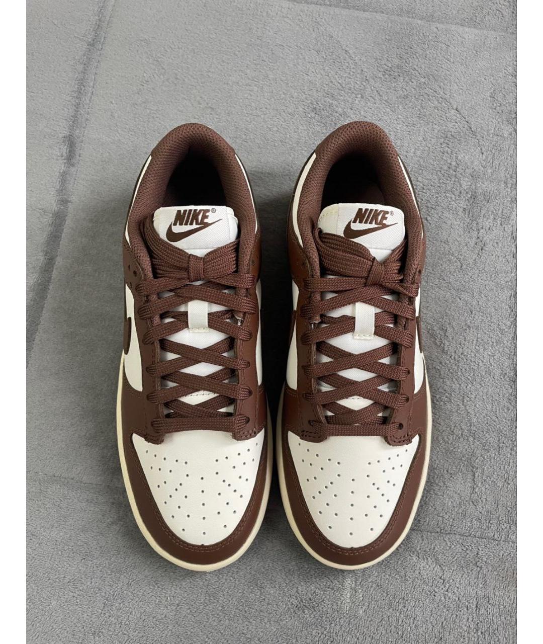 NIKE Коричневые кожаные низкие кроссовки / кеды, фото 5