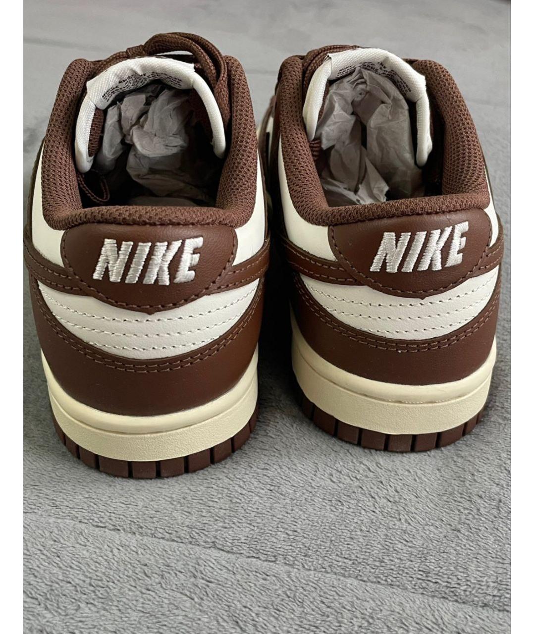 NIKE Коричневые кожаные низкие кроссовки / кеды, фото 6