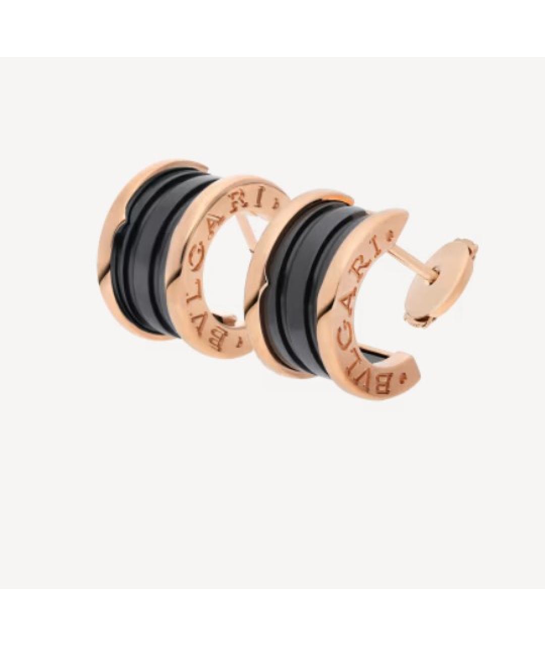 BVLGARI Черные серьги из розового золота, фото 2