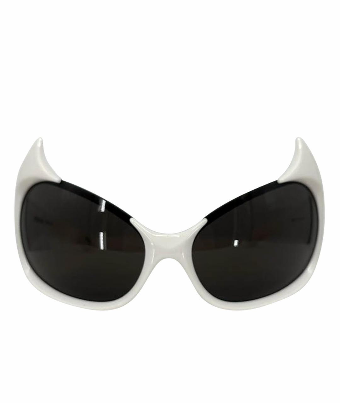 BALENCIAGA Белые пластиковые солнцезащитные очки, фото 1