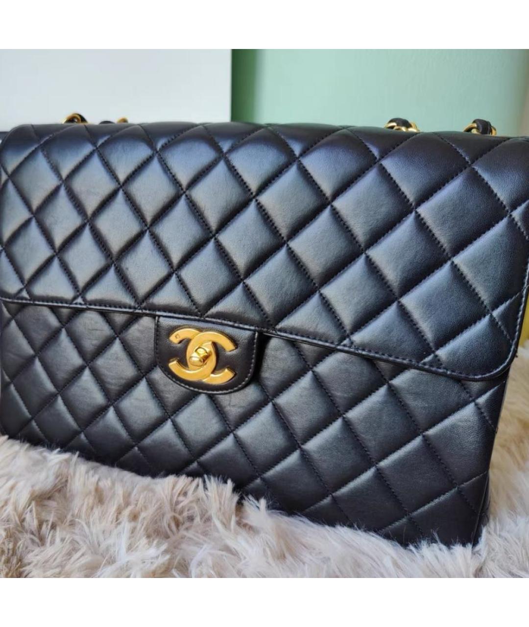 CHANEL Черная кожаная сумка тоут, фото 8
